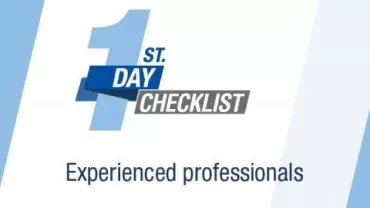 Eerste dag checklist met ervaren professionals.