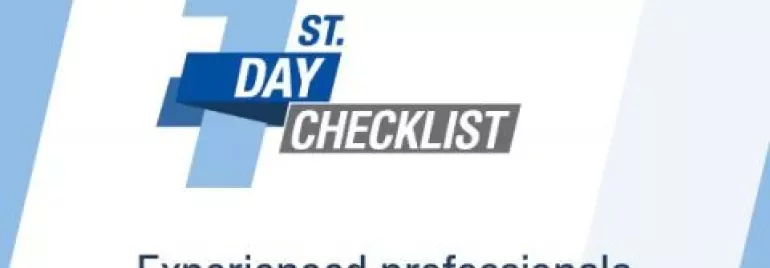 Eerste dag checklist met ervaren professionals.